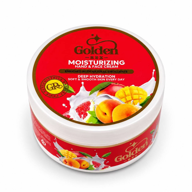 کرم مرطوب کننده دست و صورت گلدن رکس مدل انبه و هلو گریپ فروت مناسب انواع پوست حجم 250 میلی لیتر