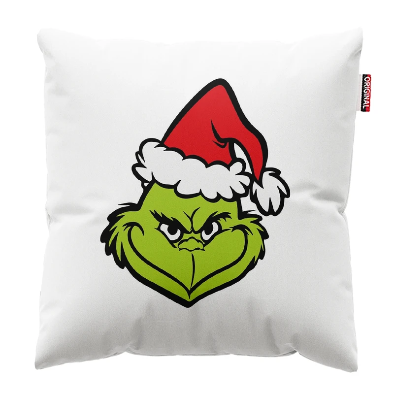 کوسن پاد آفرین مدل کریسمس طرح انیمیشن گرینچ کد PK402484 سایز 40*40 سانتی متر