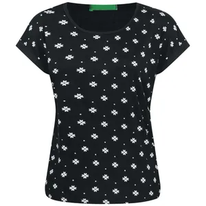 بلوز آستین کوتاه زنانه مدل شبدر رنگ مشکی