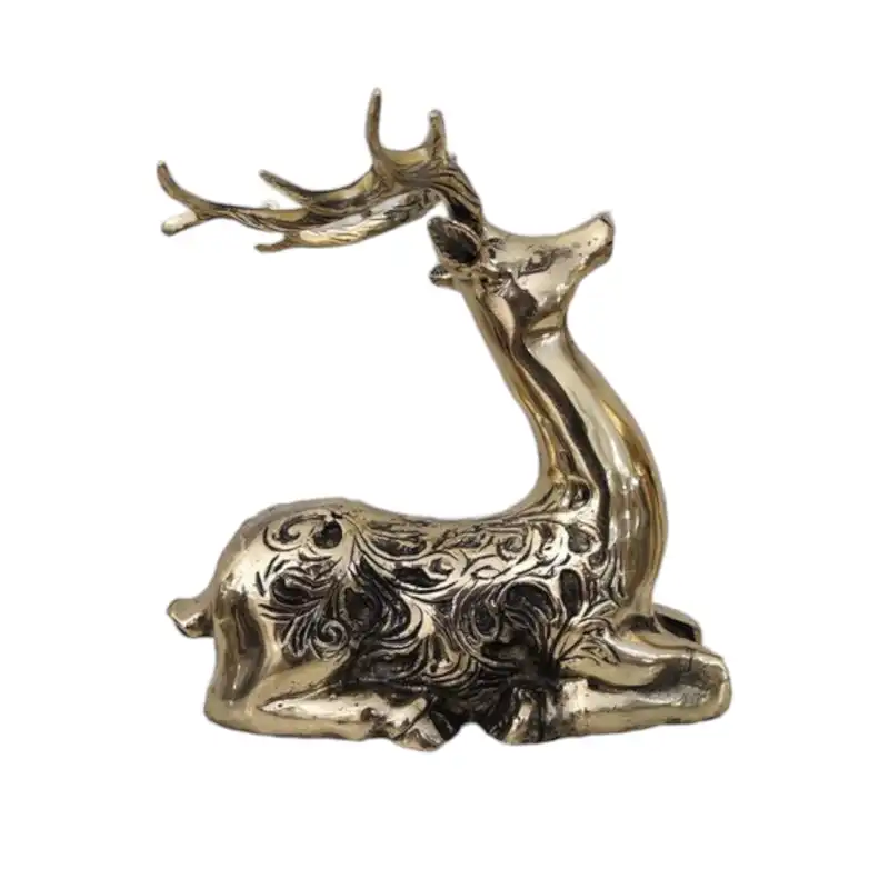 مجسمه برنجی مدل گوزن کد H-2068 بسته 2 عددی