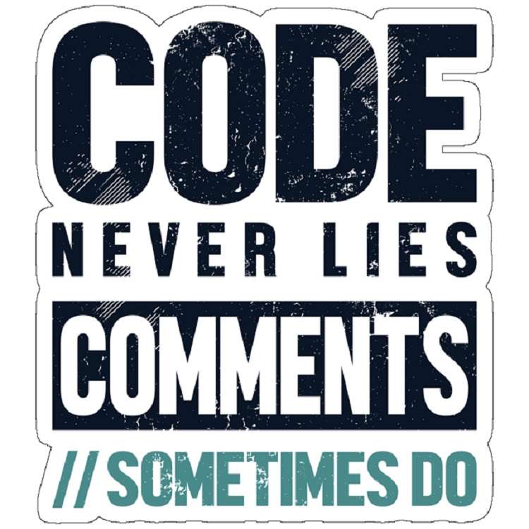 استیکر مدل Code Never Lies Comments Do Full Stack Software Developer