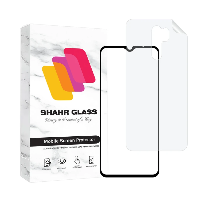 محافظ صفحه نمایش مات شهر گلس مدل MCERAMNANOSH مناسب برای گوشی موبایل شیائومی Redmi 9 به همراه محافظ پشت گوشی