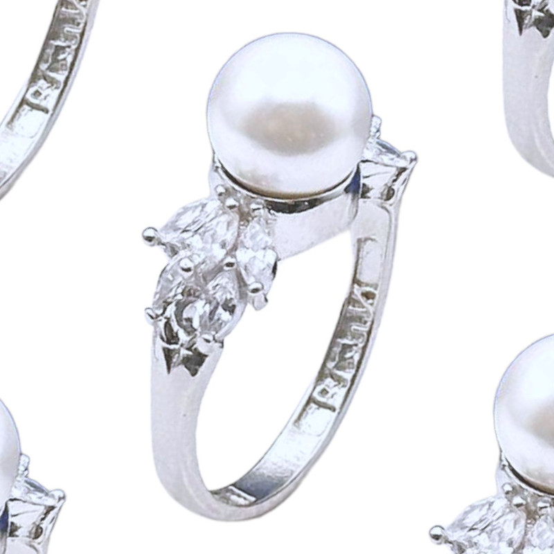 انگشتر نقره زنانه مدل مروارید