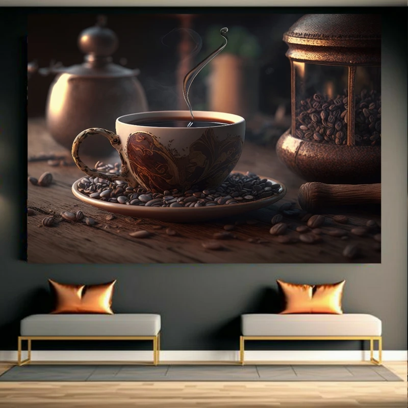 تابلو بوم طرح فنجان قهوه فانتزی کد GR1568