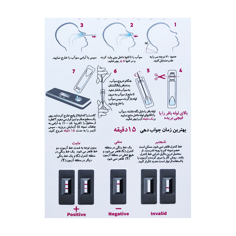تست سریع کرونا مدیکور مدل ANTIGEN بسته 15 عددی