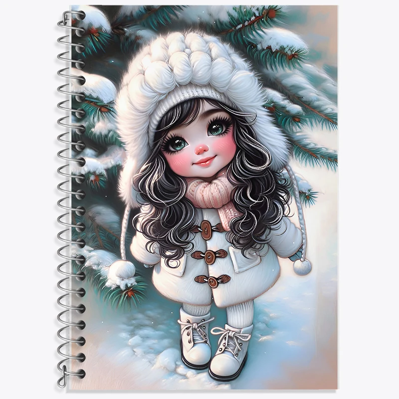 دفتر زبان 50 برگ خندالو مدل دو خط طرح دخترانه کد F7147