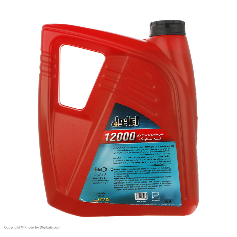 روغن موتور ایرانول مدل 12000- 10W40 حجم 3.5 لیتر