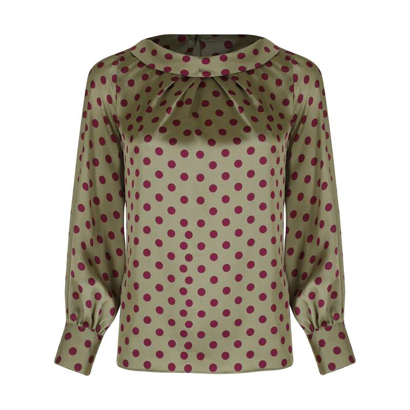 بلوز زنانه گردیه مدل 304249-olive crimson
