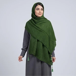 شال زنانه مدل نخی پلیسه مجلسی منگوله دار کد lo900