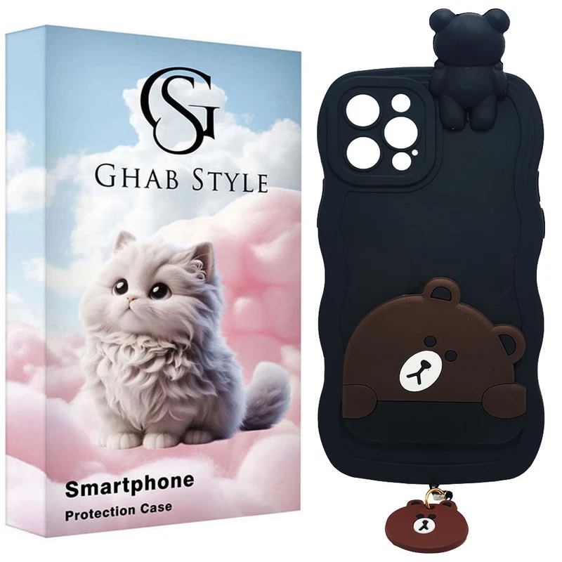 کاور قاب استایل مدل bear مناسب برای گوشی موبایل اپل  iPhone 12 Pro به همراه بندآویز