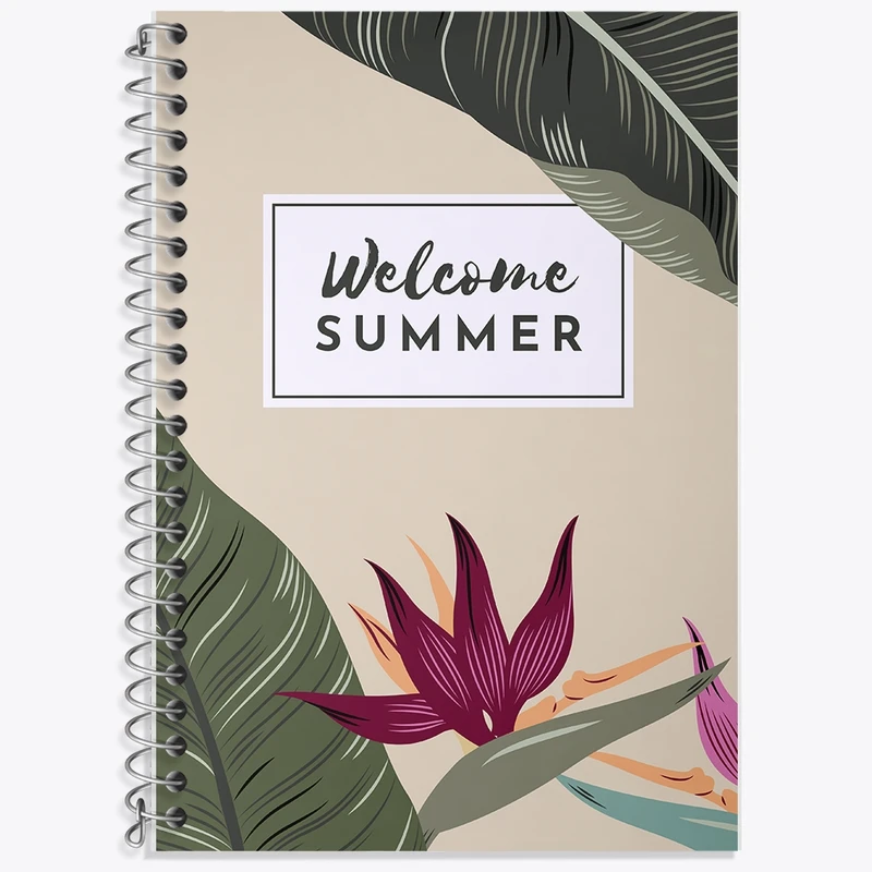 دفتر زبان 50 برگ خندالو مدل دو خط طرح تابستان کد F2331