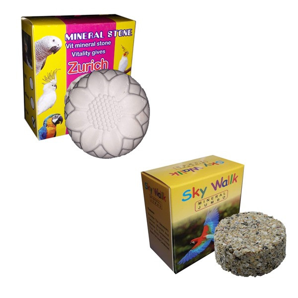 بلوک معدنی و سنگ کلسیم پرندگان مدل M2 وزن 80 گرم مجموعه 2 عددی