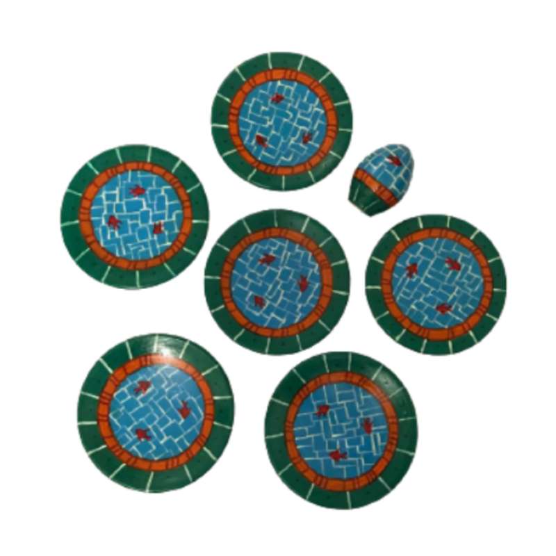 ست 7 تکه هفت سین سفالی طرح حوض