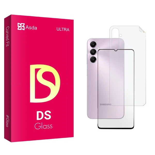 محافظ صفحه نمایش شیشه ای آسدا مدل DS مناسب برای گوشی موبایل سامسونگ Galaxy A05s  به همراه محافظ پشت گوشی
