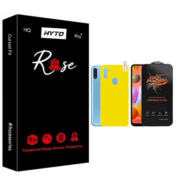 محافظ صفحه نمایش هیتو مدل Rose Antistatic Glavers مناسب برای گوشی موبایل سامسونگ Galaxy A11 به همراه محافظ پشت گوشی