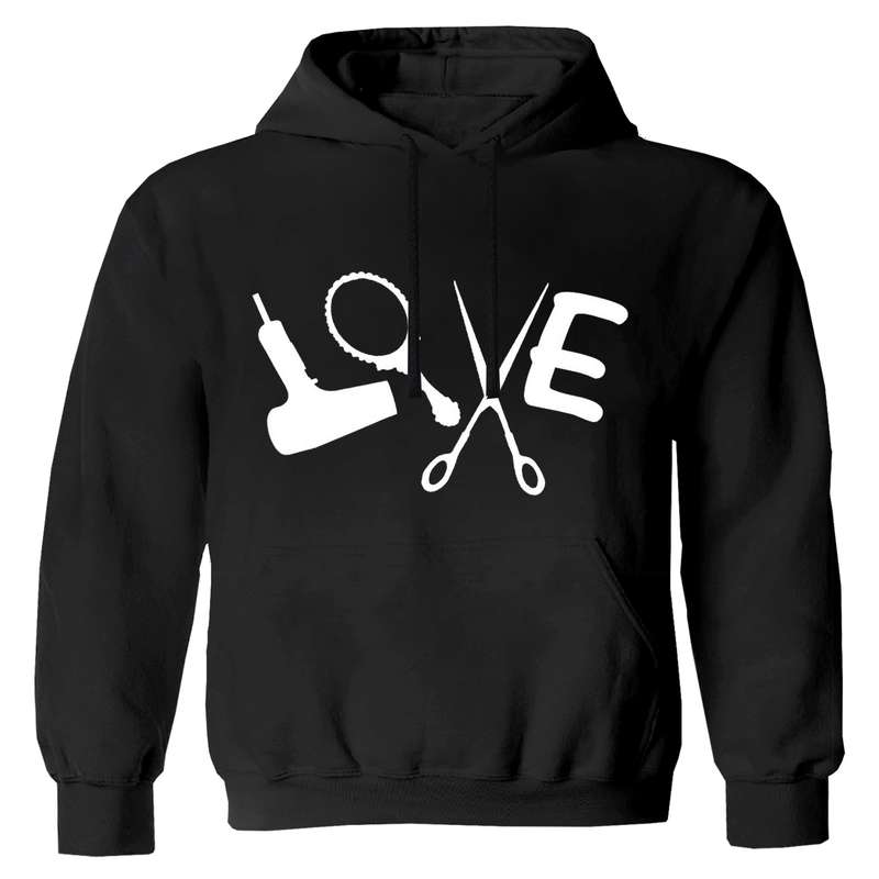 هودی دخترانه مدل ابزار آرایشگری F17 رنگ مشکی