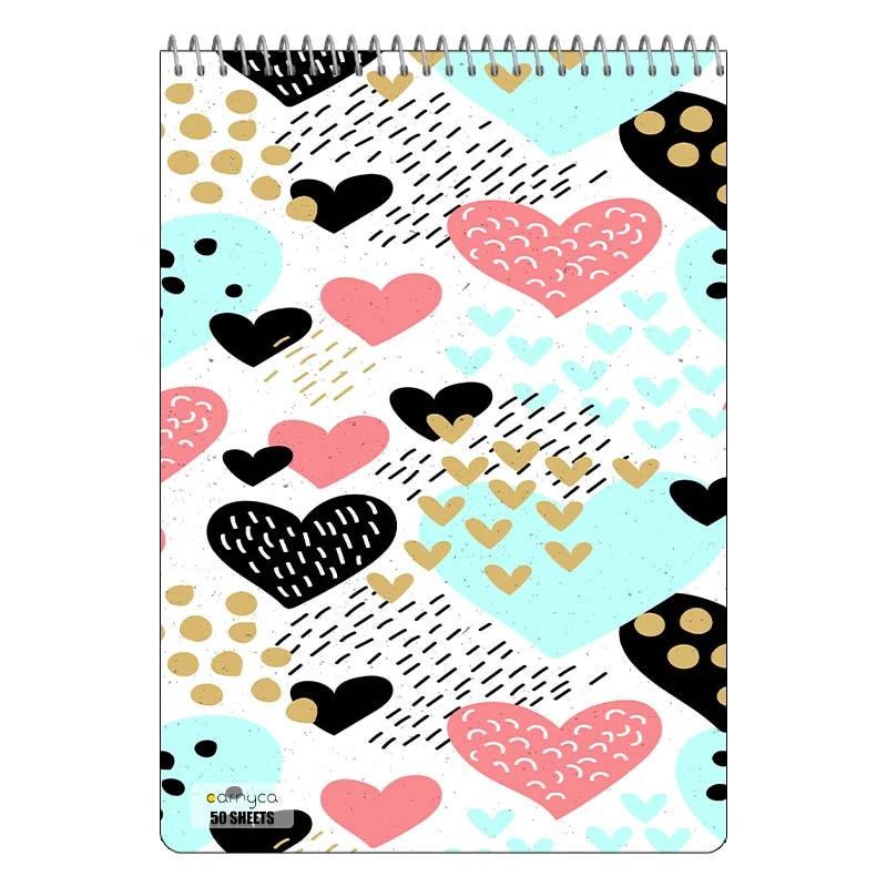 دفتر نقاشی 50 برگ سیمی کارنیکا طرح پترن عشق Love Pattern کد 16146