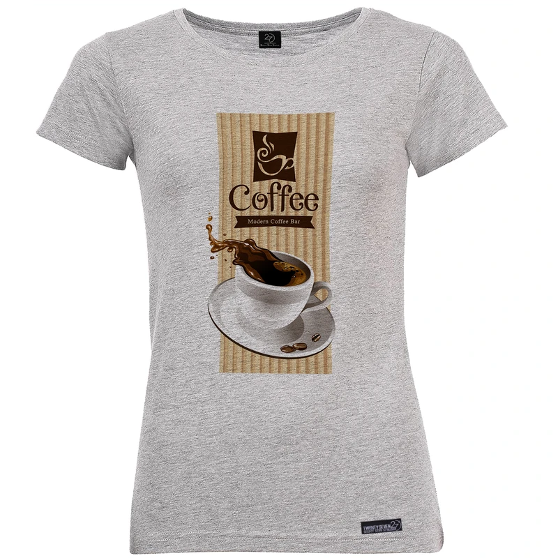 تی شرت آستین کوتاه زنانه 27 مدل Modern Coffee Bar کد MH889