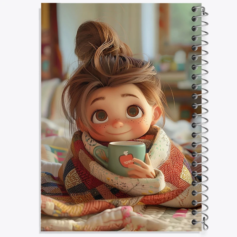 دفتر نقاشی 50 برگ خندالو طرح دختر سرمایی کد F6264