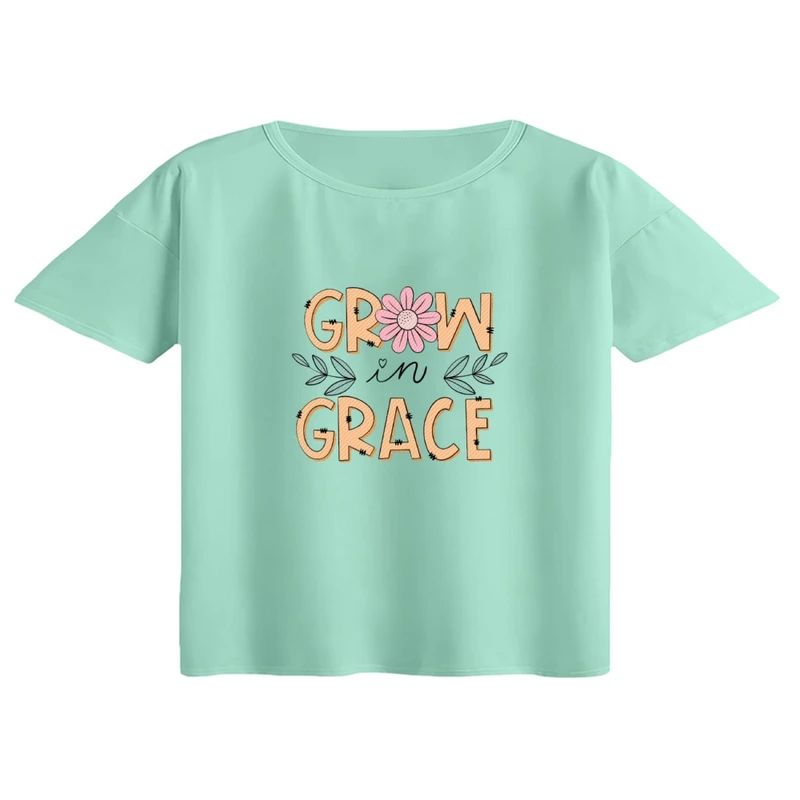 کراپ تی‌شرت آستین کوتاه زنانه مدل نوشته کد 01