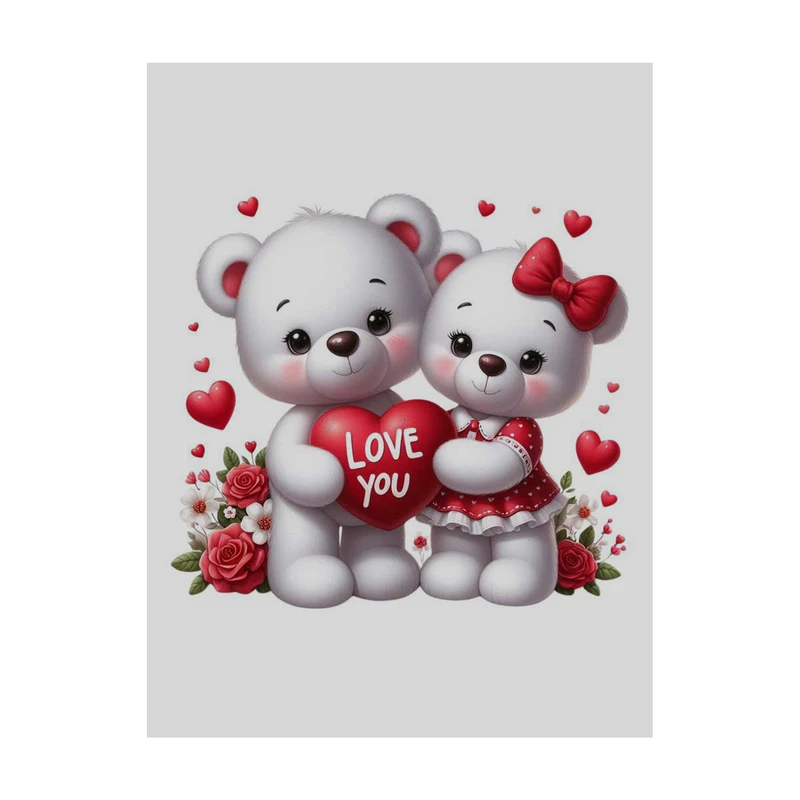 تابلو شاسی مدل خرس و قلب و دوست دارم کد s3134