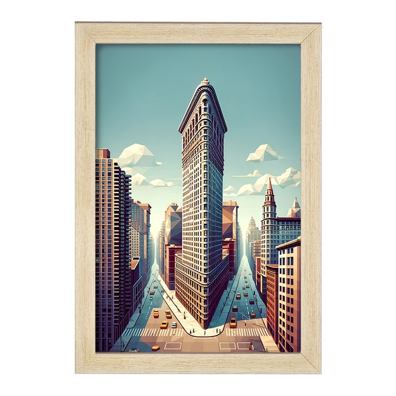 تابلو خندالو مدل ساختمان فلت‌آیرن (Flatiron Building) کد F6366