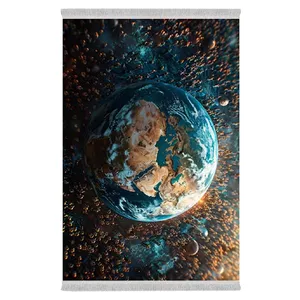 فرش پارچه‌ای دفه مدل فرشینه طرح فانتزی کد 8078