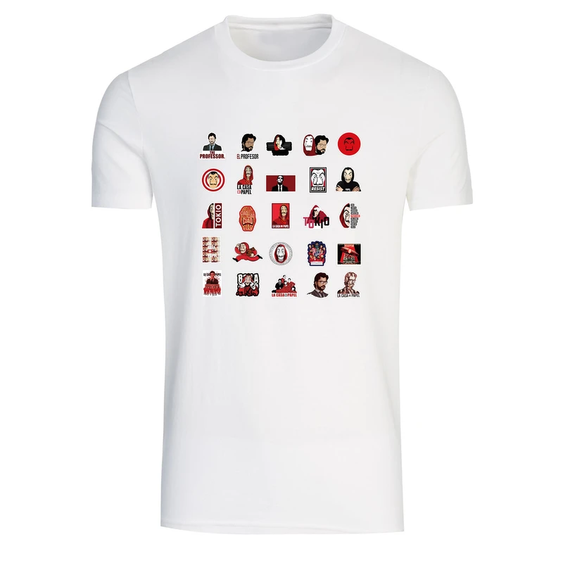 تیشرت آستین کوتاه مردانه طرح money heist کد T 209