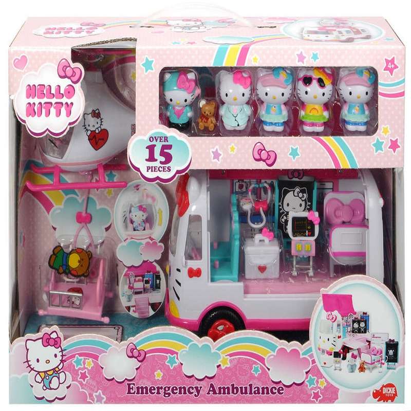 اسباب بازی هلو کیتی مدل ست هلیکوپتر و آمبولانس
