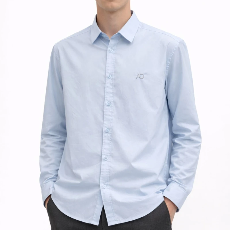 پیراهن آستین بلند یقه برگردان مردانه مدل مجلسی