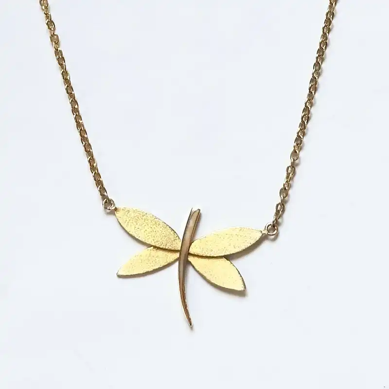 گردنبند طلا 18 عیار زنانه مدل GA012 طرح سنجاقک