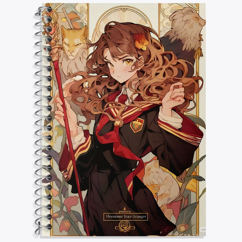 دفتر زبان 50 برگ خندالو مدل سه خط طرح هرماینی هری پاتر (Harry Potter) کد N2428