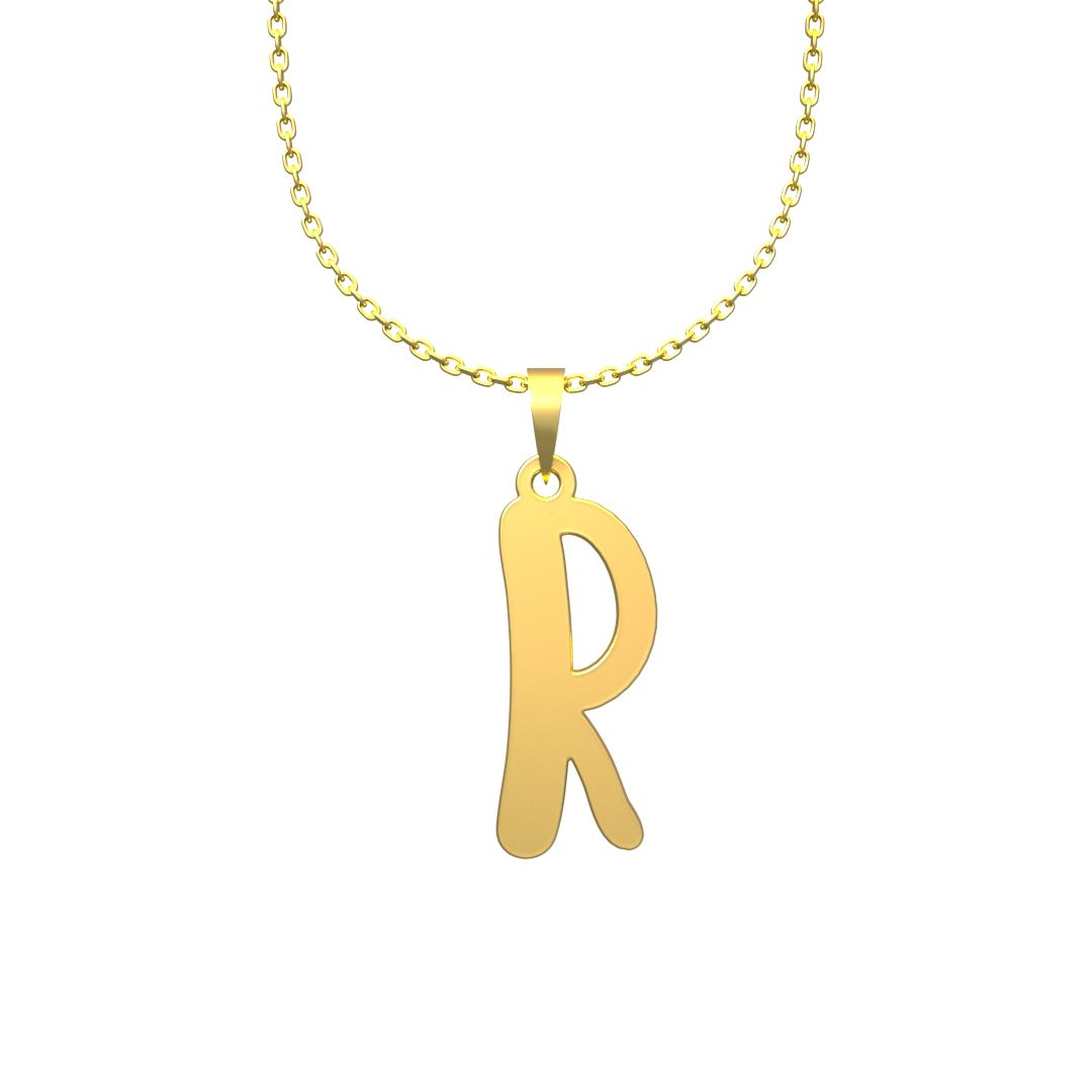 گردنبند طلا 18 عیار زنانه مدوپد مدل حرف R کد H2-1-1408 -  - 5