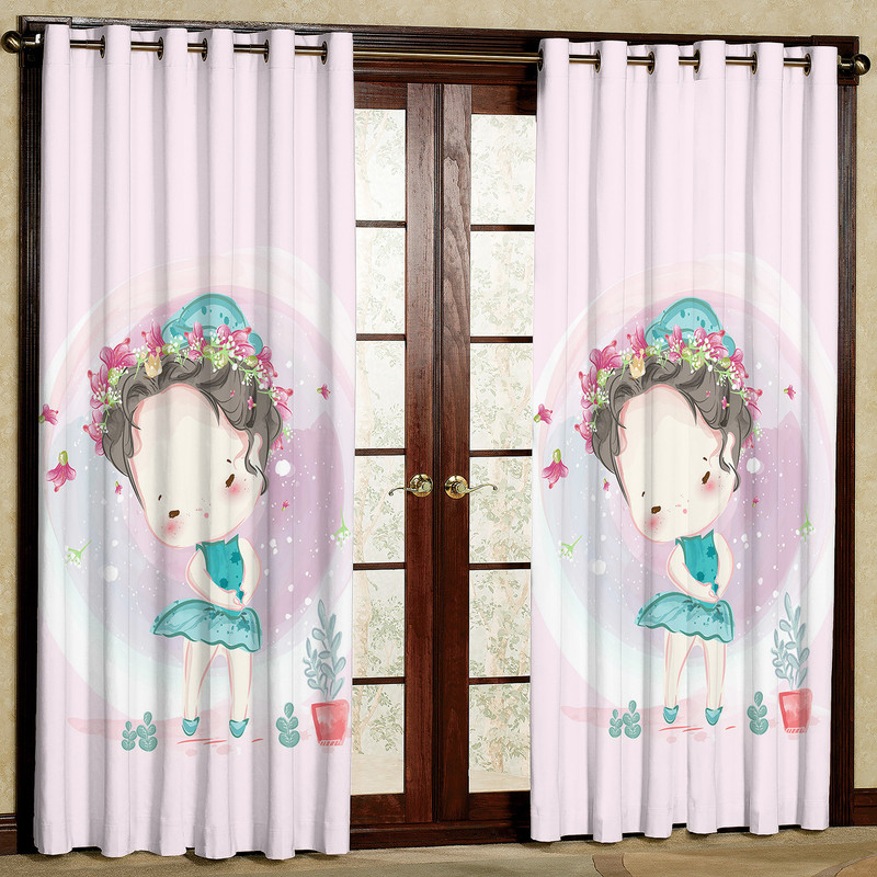 پرده کودک مدل مخمل پانچی طرح کارتونی کد 4183T2 سایز 200x140 سانتی متر
