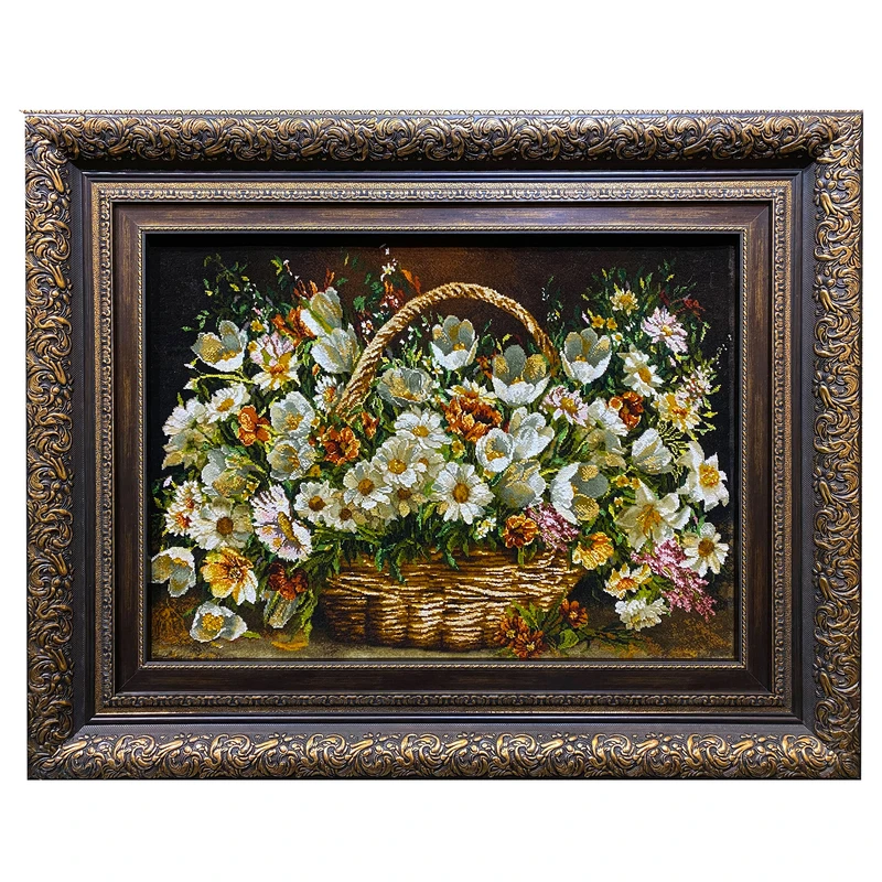 تابلو فرش دستبافت طرح گل کد ۴۰۰۶۱۶۶