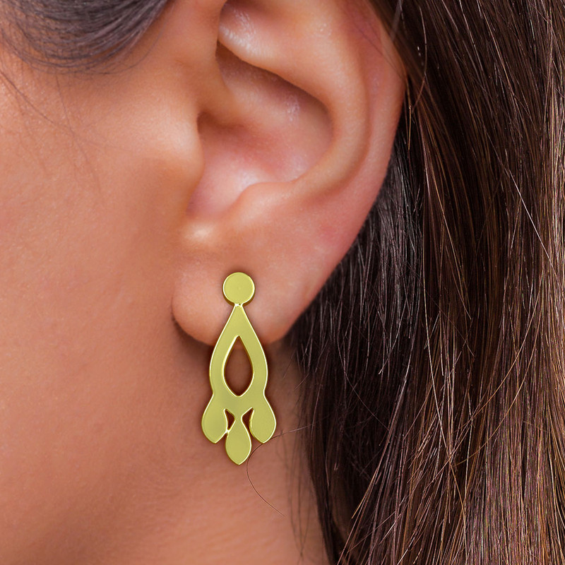 گوشواره طلا 18 عیار زنانه مدوپد مدل اشک کد GA1-10841