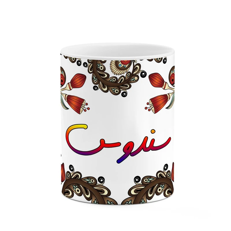ماگ کاکتی مدل اسم سندوس طرح سنتی گل و بته کد mgh45659
