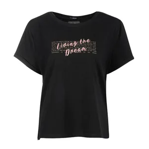 تی شرت آستین کوتاه زنانه جوتی جینز مدل یقه گرد کد 1551235 رنگ مشکی