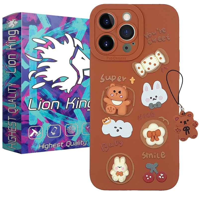  کاور لاین کینگ مدل سیلیکون مناسب برای گوشی موبایل اپل IPhone 14 pro به همراه بندآویز