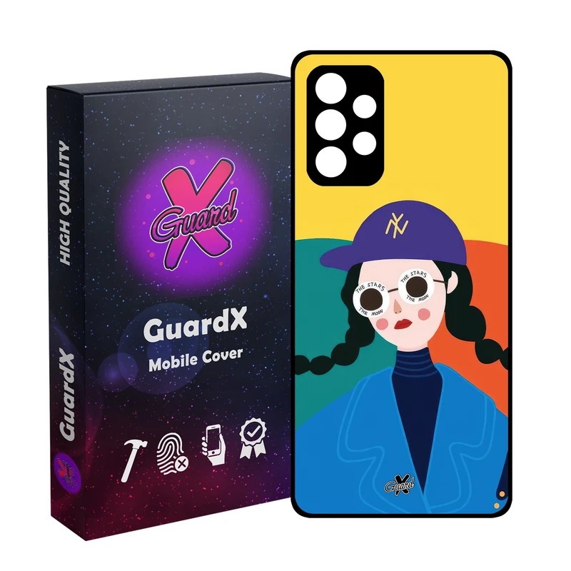 کاور گارد ایکس طرح Girl مدل Glass10629 مناسب برای گوشی موبایل سامسونگ Galaxy A32 4G