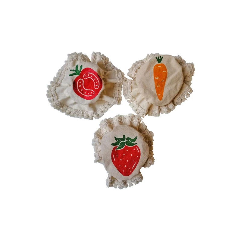 درپوش ظرف مدل میوه بسته 3 عددی