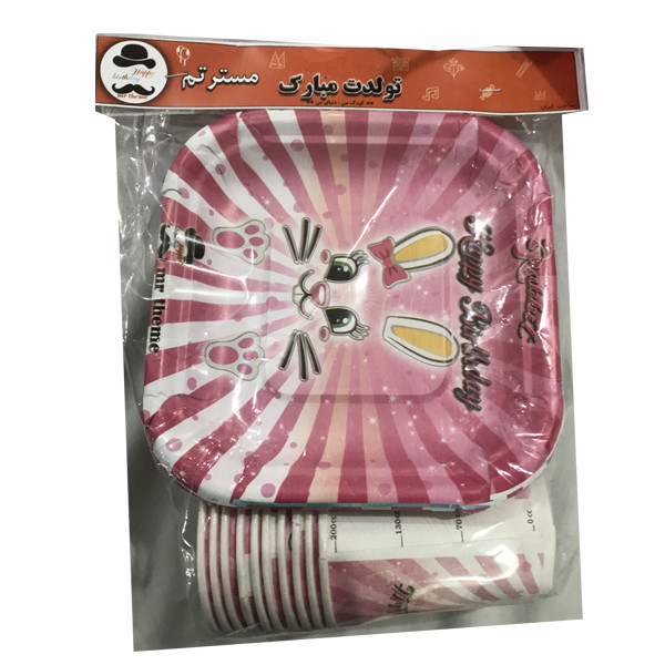 پیش دستی و لیوان یکبار مصرف مستر تم مدل خرگوش بسته 20 عددی پیش دستی و لیوان یکبار مصرف مستر تم مدل خرگوش بسته 20 عددی