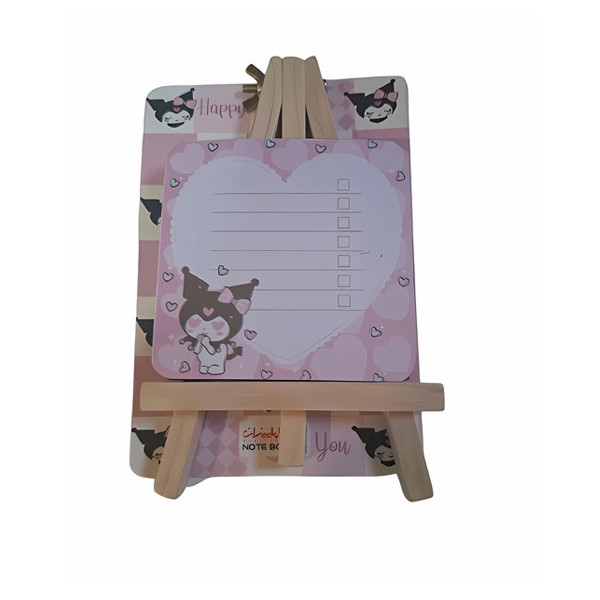 کاغذ یادداشت مدل نوت بوم چوبی طرح کرومی سایز 10x10 سانتی متر بسته 100 عددی