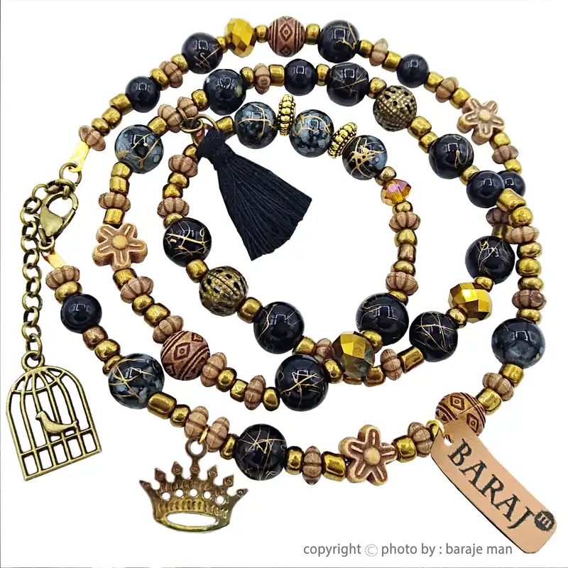 دستبند زنانه باراج من مدل تاج و قفس کد TO-G