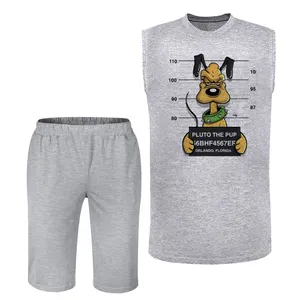 ست تاپ و شلوارک مردانه مدل DOG  کد J39