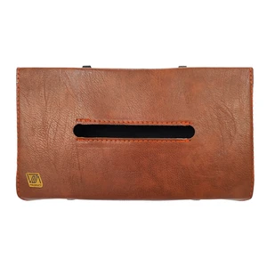 جای دستمال کاغذی خودرو مدل چرمی به همراه نگهدارنده خودکار