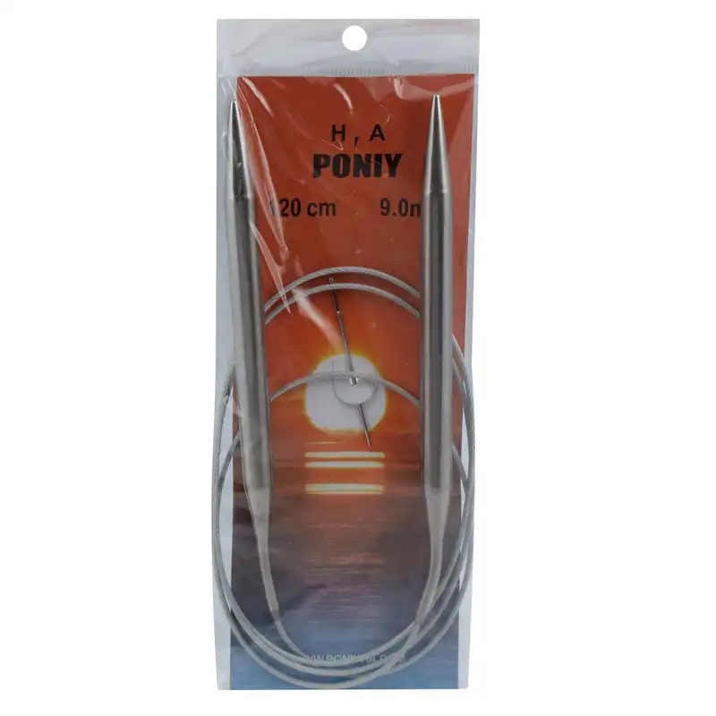 میل بافتنی پونی مدل گرد کد 9 به همراه سوزن کاموا و سنجاق نشانه گذار