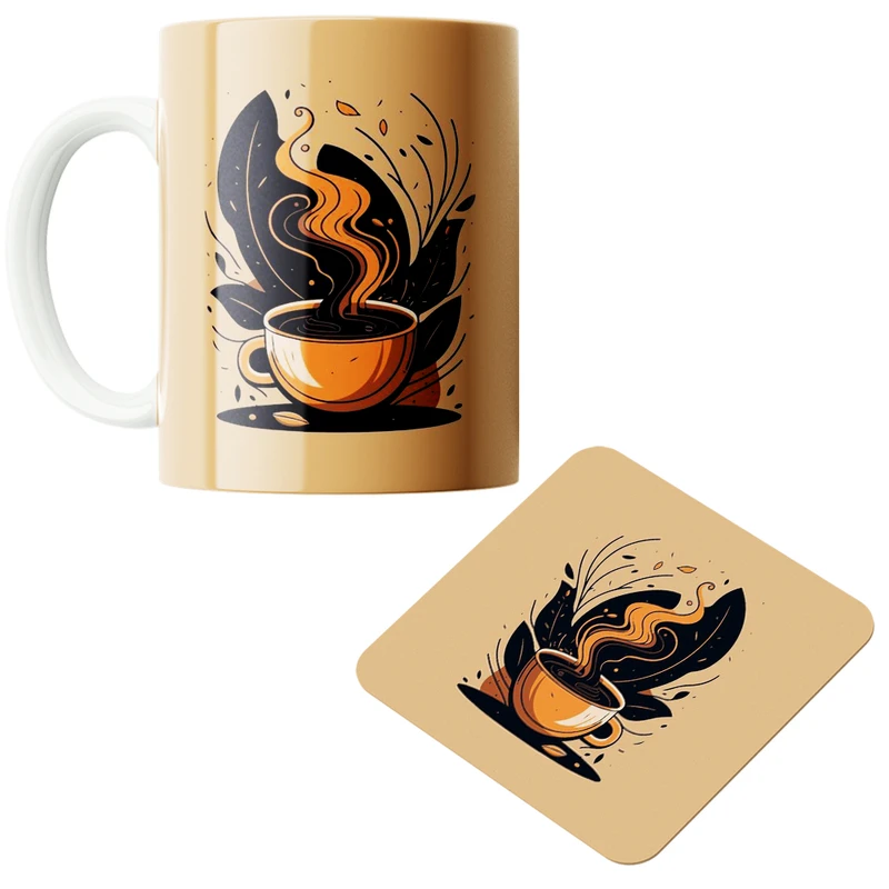 ماگ پاد آفرین مدل Coffee کد z357 به همراه زیر لیوانی