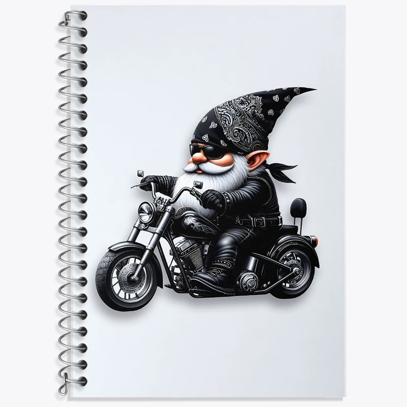 دفتر لغت 50 برگ خندالو طرح کوتوله ی موتورسوار کد F6189