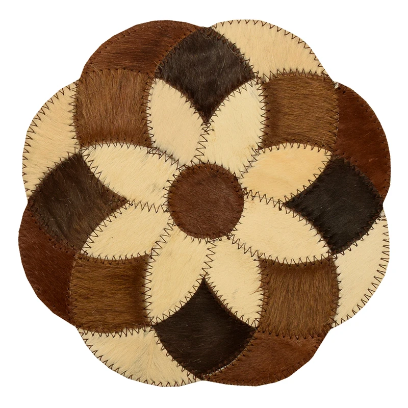 رومیزی کلاژ چرم و پوست مدل گل کد 0049